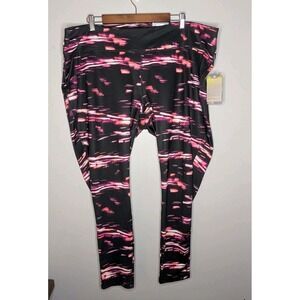 Tek Gear Leggings Womens Plus 3X 7/8 Mid Rise Athletic Dry Tek Red‎ Pink Black